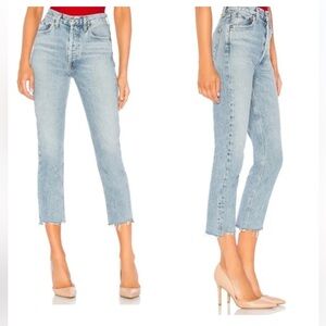 Agolde Riley Raw Hem Cropped Jeans